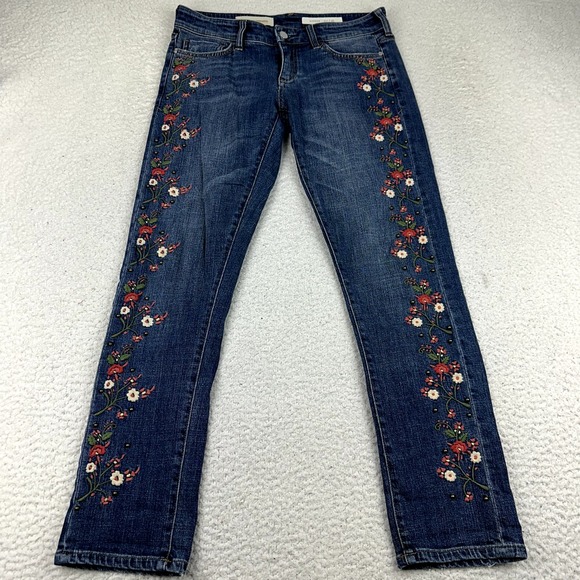 Anthropologie Denim - Pilcro Anthropologie Hyphen Jeans Women's‎ 26 (30x30) Floral Embroidered Denim